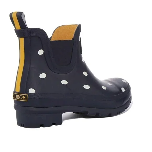 Joules Women's Wellibob Navy White Dots Rain Boot Kids Size 5 New in Box - Picture 6 of 7